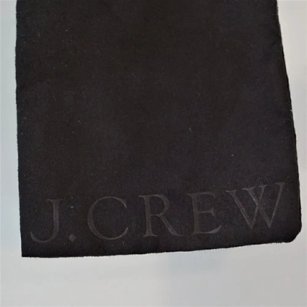 J Crew Drawstring Pouch Jewelry Dust Bag Black Sueded Fabric 4.75 x 4 in